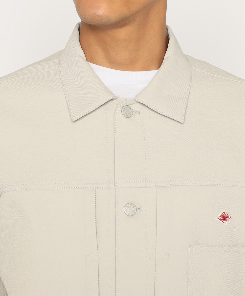 Men's Polyester Twill Jeans Jacket Style Shirt Blouson Greige/グレージュ 40(MEN)