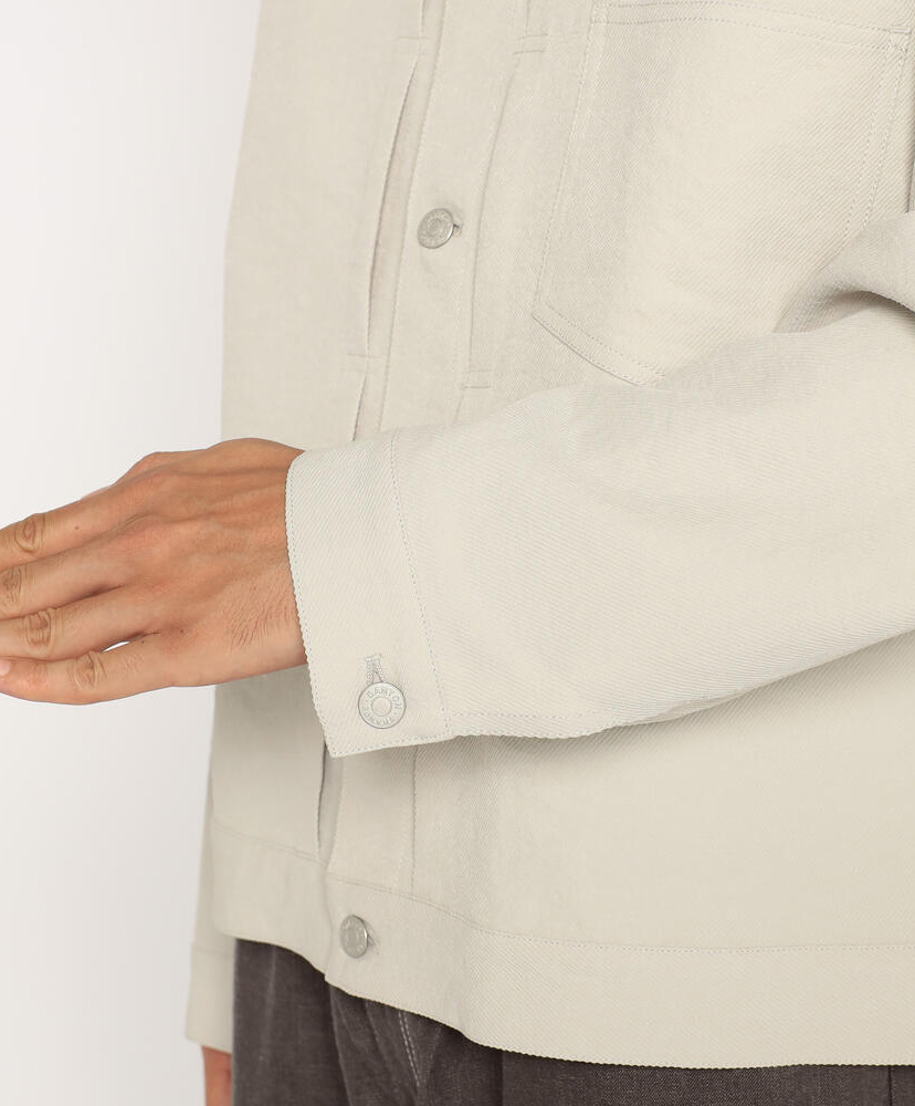Men's Polyester Twill Jeans Jacket Style Shirt Blouson Greige/グレージュ 40(MEN)