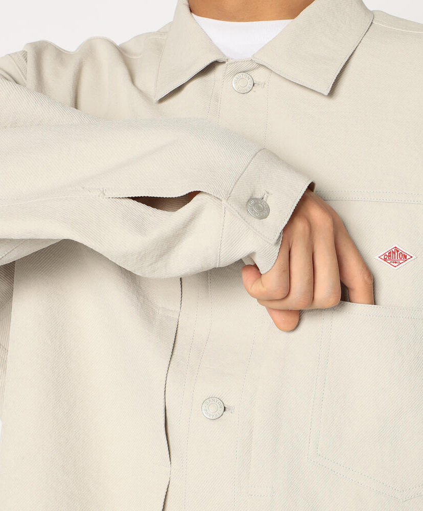 Men's Polyester Twill Jeans Jacket Style Shirt Blouson Greige/グレージュ 40(MEN)