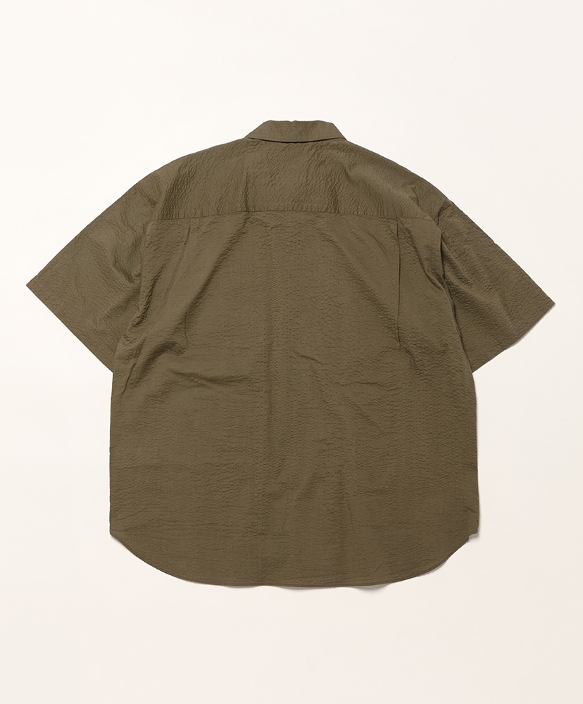 Men's Seersucker Short Sleeve Work Shirt Brown/ブラウン 40(MEN)