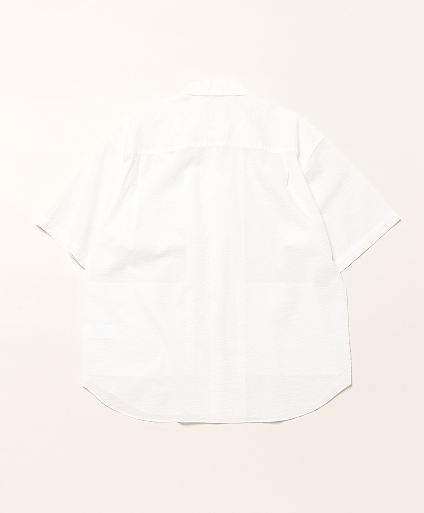 Men's Seersucker Short Sleeve Work Shirt Off White/オフホワイト 40(MEN)