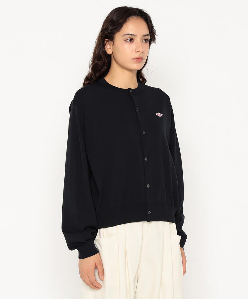 Women's Jersey Knit Crew Neck Cardigan Black/ブラック 34(WOMEN)