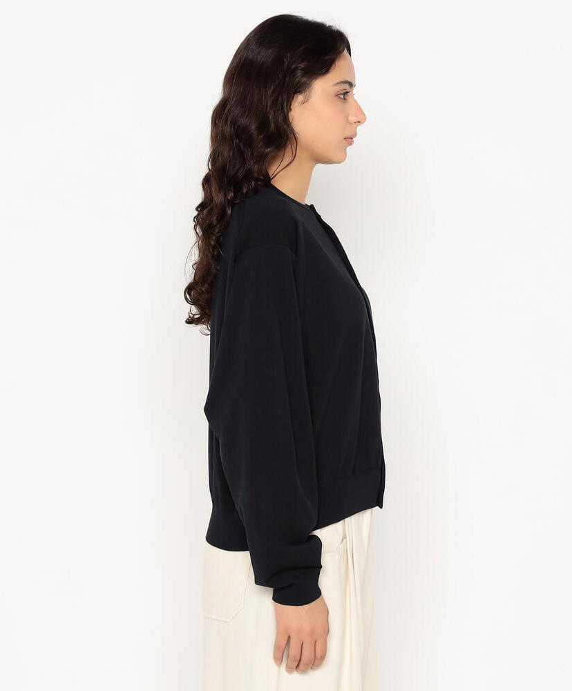 Women's Jersey Knit Crew Neck Cardigan Black/ブラック 34(WOMEN)