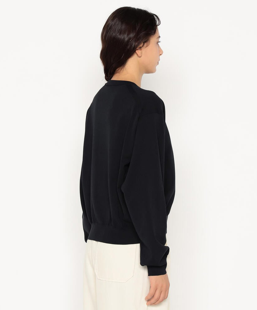 Women's Jersey Knit Crew Neck Cardigan Black/ブラック 34(WOMEN)