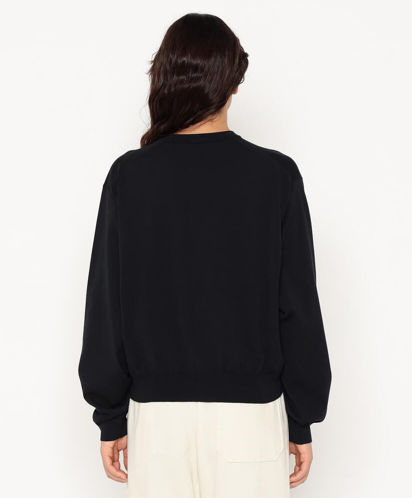 Women's Jersey Knit Crew Neck Cardigan Black/ブラック 34(WOMEN)
