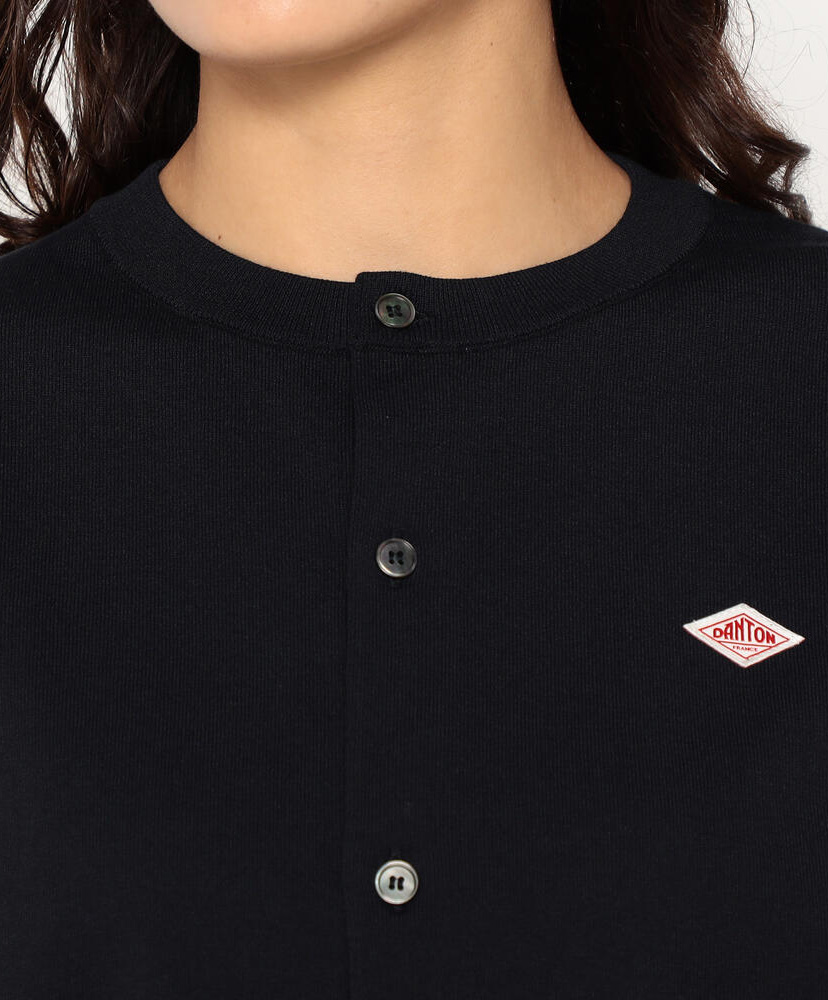 Women's Jersey Knit Crew Neck Cardigan Black/ブラック 34(WOMEN)