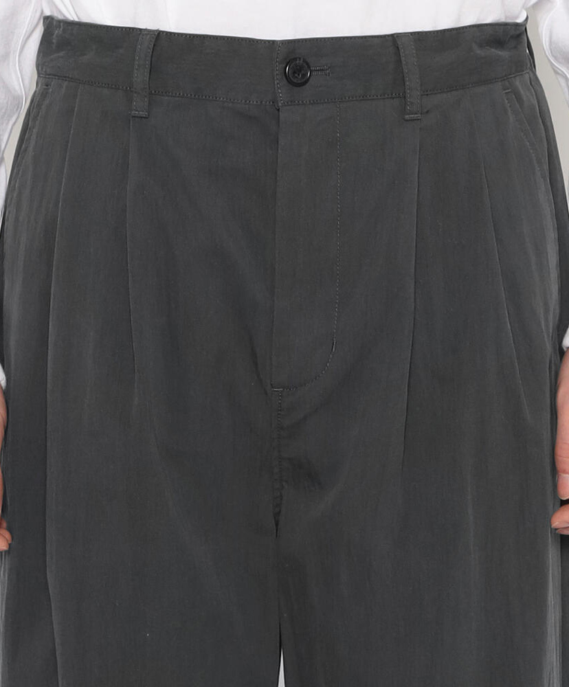 Men’s C/N Twill Double Pleated Easy Pants Charcoal/チャコール 40(MEN)
