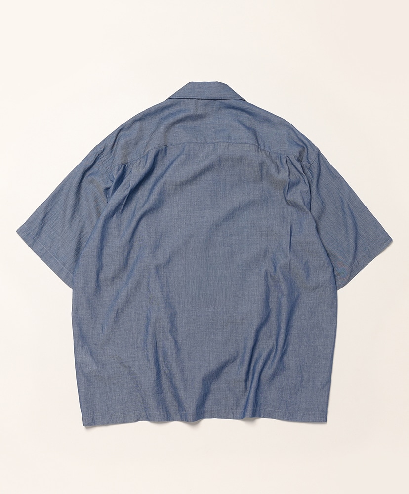 Open Collar Shirt S/S Indigo/インディゴ L(MEN)