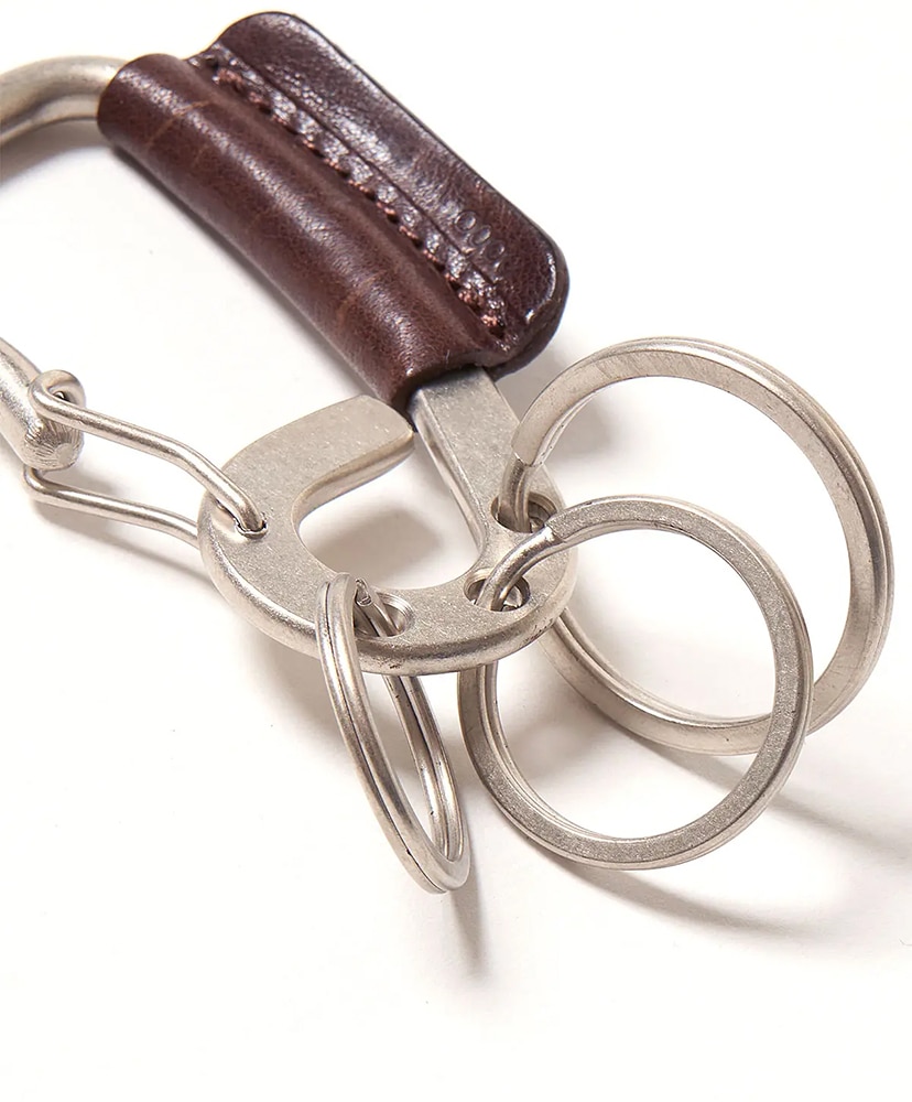 Carabiner Key Ring With Horse Leather Dk Brown/ダークブラウン OS