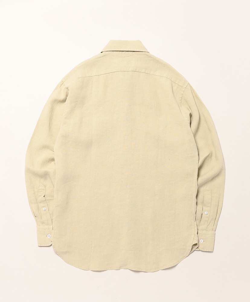 Linen Garment Dyed Reg Coller Shirts With 2 Pocket Beige/ベージュ 14H(MEN)