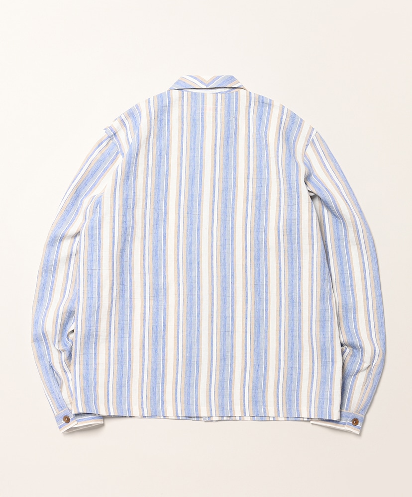 Dead Stock Limited Rare Vintage Fabric Open Collar Shirt 35S M(MEN)