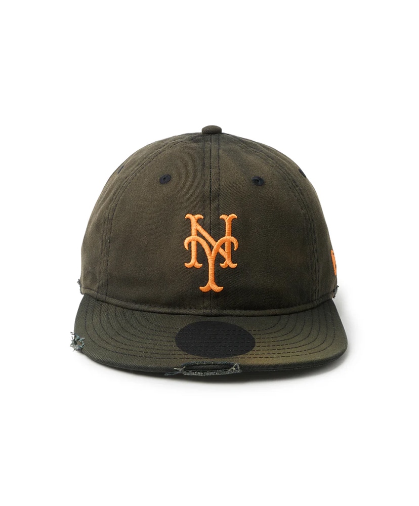 9THIRTY powered by GORO (min-nano) ニューヨーク・メッツ ダメージ/パッカブルバイザー/モンレーウォッシュ ブラック M/L