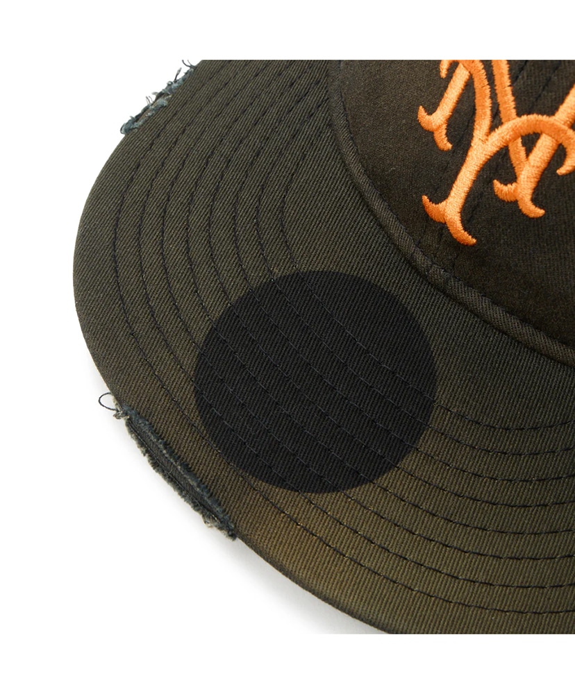 9THIRTY powered by GORO (min-nano) ニューヨーク・メッツ ダメージ/パッカブルバイザー/モンレーウォッシュ ブラック M/L