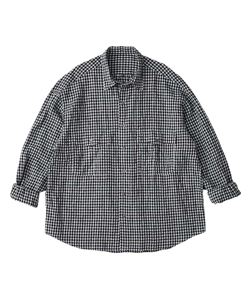 Roll Up Linen Gingham Check Shirt Black/ブラック L(MEN)