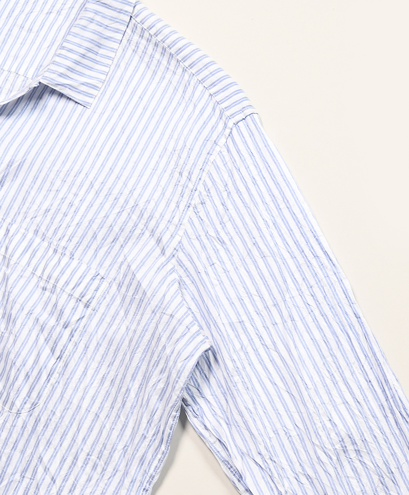 Silk Shirts Blue Stripe/ブルーストライプ XL(MEN)