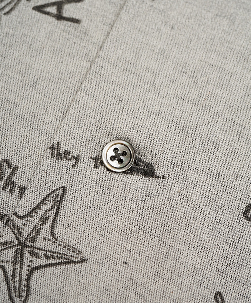 Open Collar Shirt - Tatoo Print Gray/グレー 46(MEN)