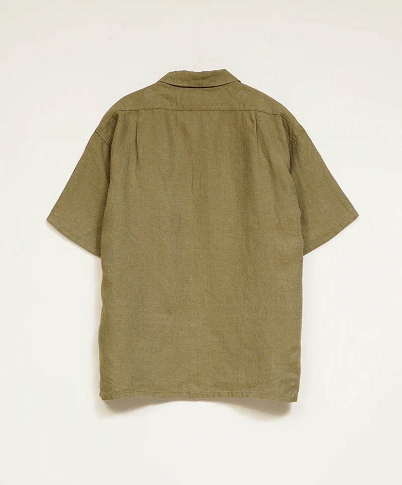 Army Shirt Short Sleeve - Linen Herringbone Twill Green/グリーン 46(MEN)