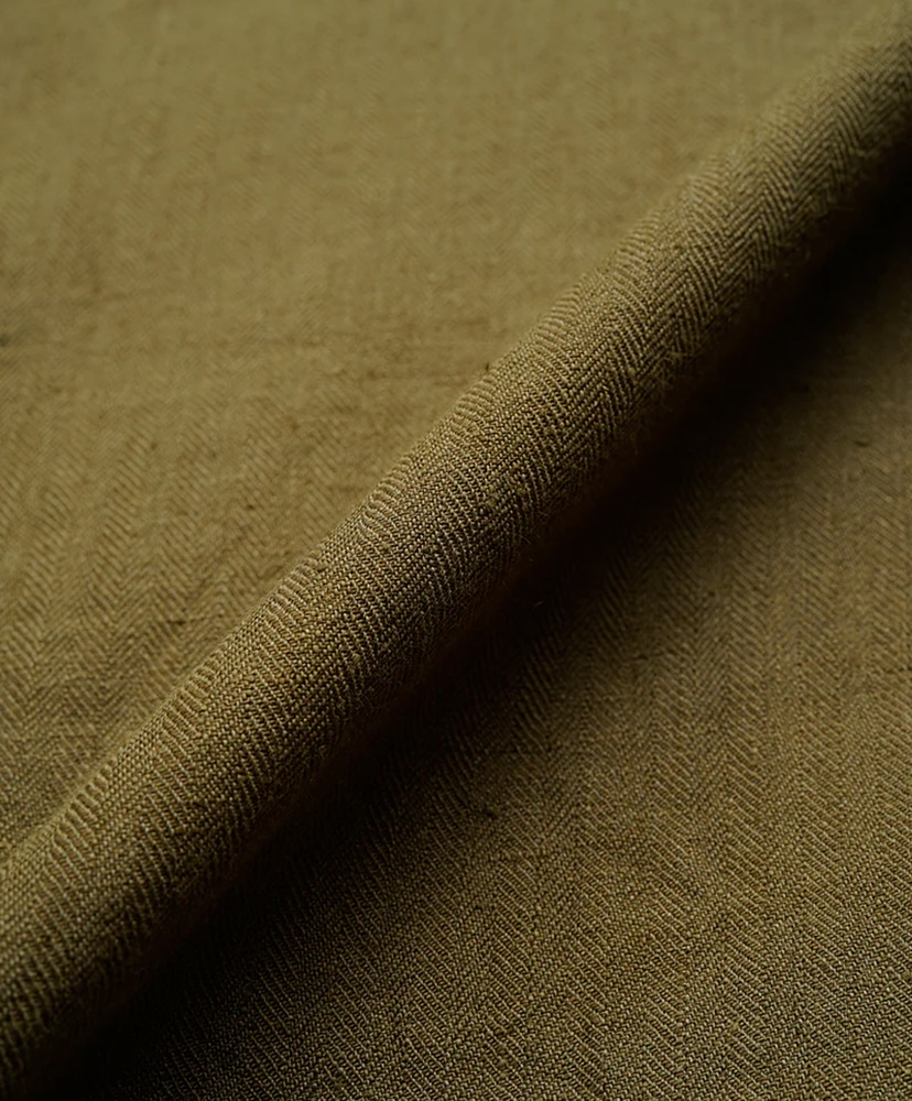 Army Shirt Short Sleeve - Linen Herringbone Twill Green/グリーン 46(MEN)
