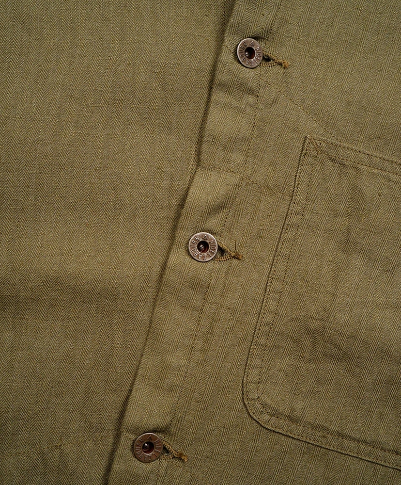 USMC Chore Jacket - Linen Herringbone Twill Green/グリーン 46(MEN)