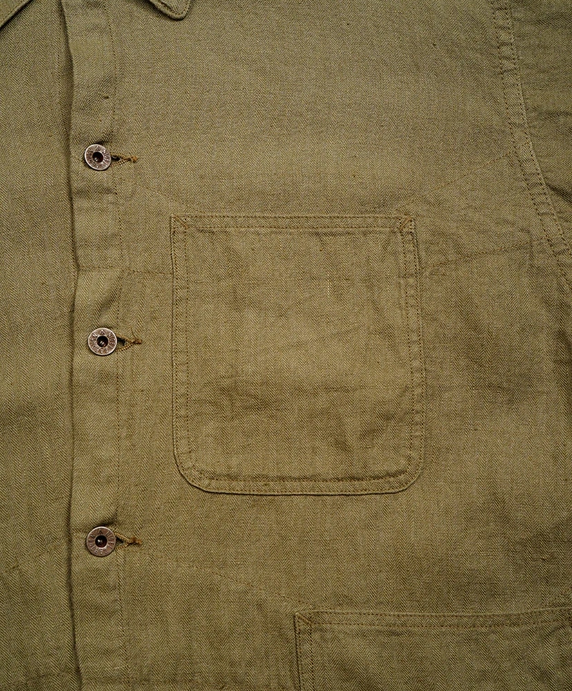USMC Chore Jacket - Linen Herringbone Twill Green/グリーン 46(MEN)