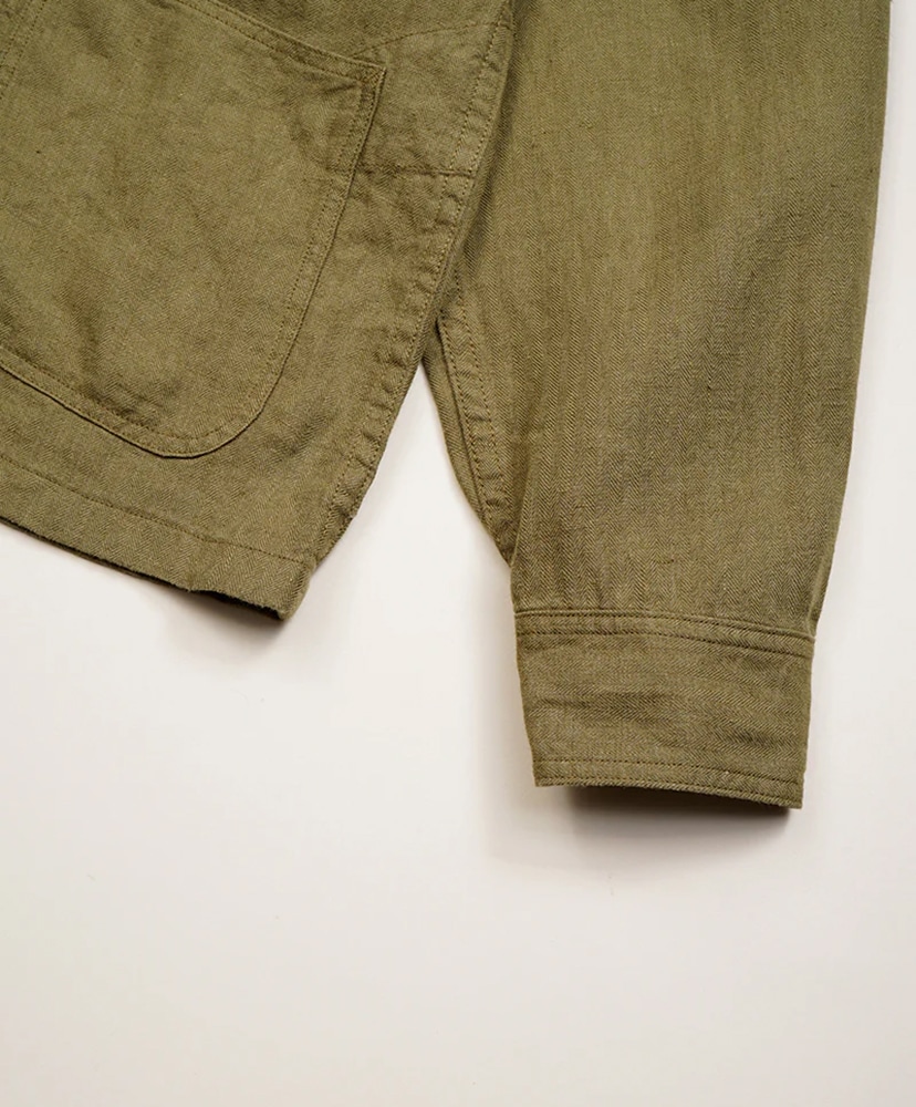 USMC Chore Jacket - Linen Herringbone Twill Green/グリーン 46(MEN)