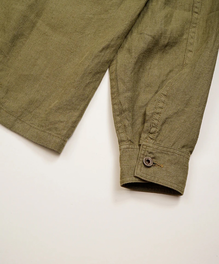 USMC Chore Jacket - Linen Herringbone Twill Green/グリーン 46(MEN)