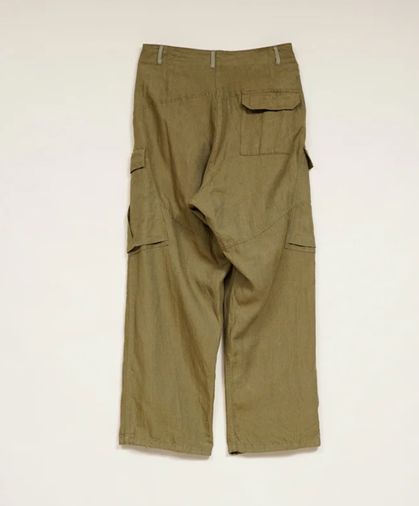 Royal Navy Cargo Pant - Linen Herringbone Twill Green/グリーン 30(MEN)