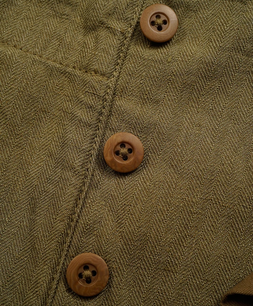 Royal Navy Cargo Pant - Linen Herringbone Twill Green/グリーン 30(MEN)