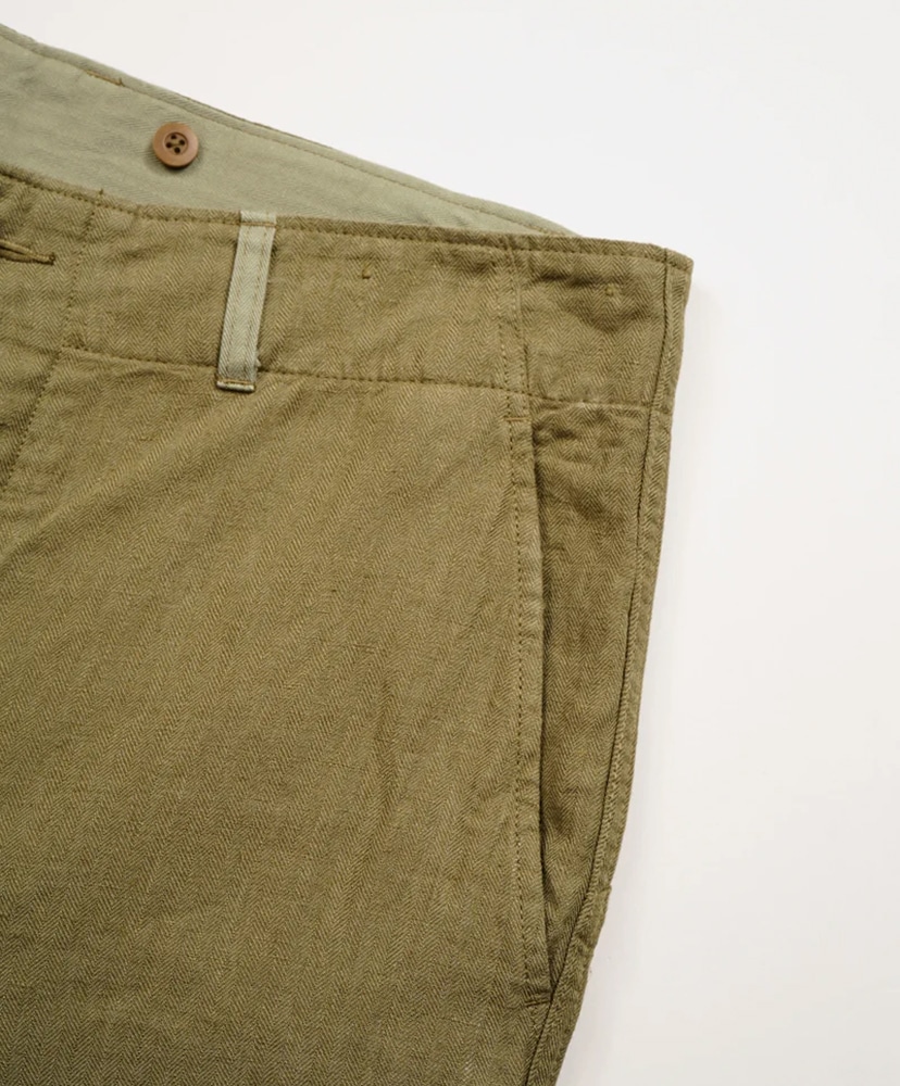 Royal Navy Cargo Pant - Linen Herringbone Twill Green/グリーン 30(MEN)