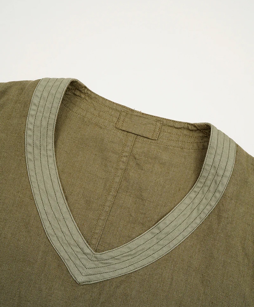 Pullover Army Vest - Linen Herringbone Twill Green/グリーン 46(MEN)