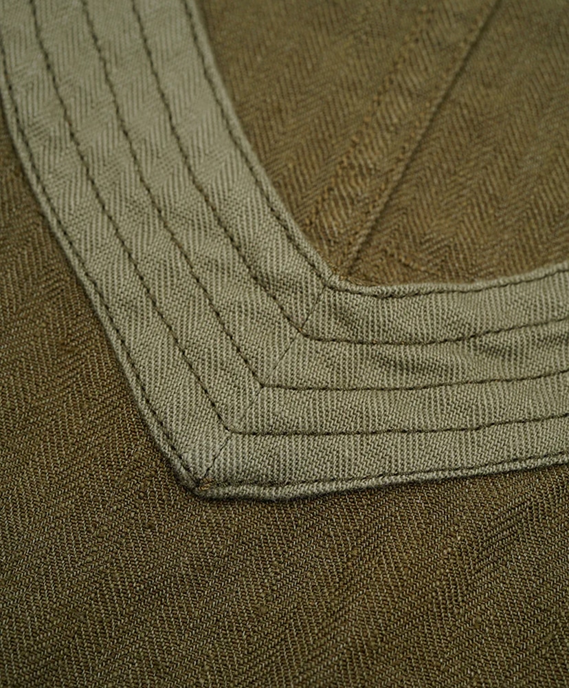 Pullover Army Vest - Linen Herringbone Twill Green/グリーン 46(MEN)
