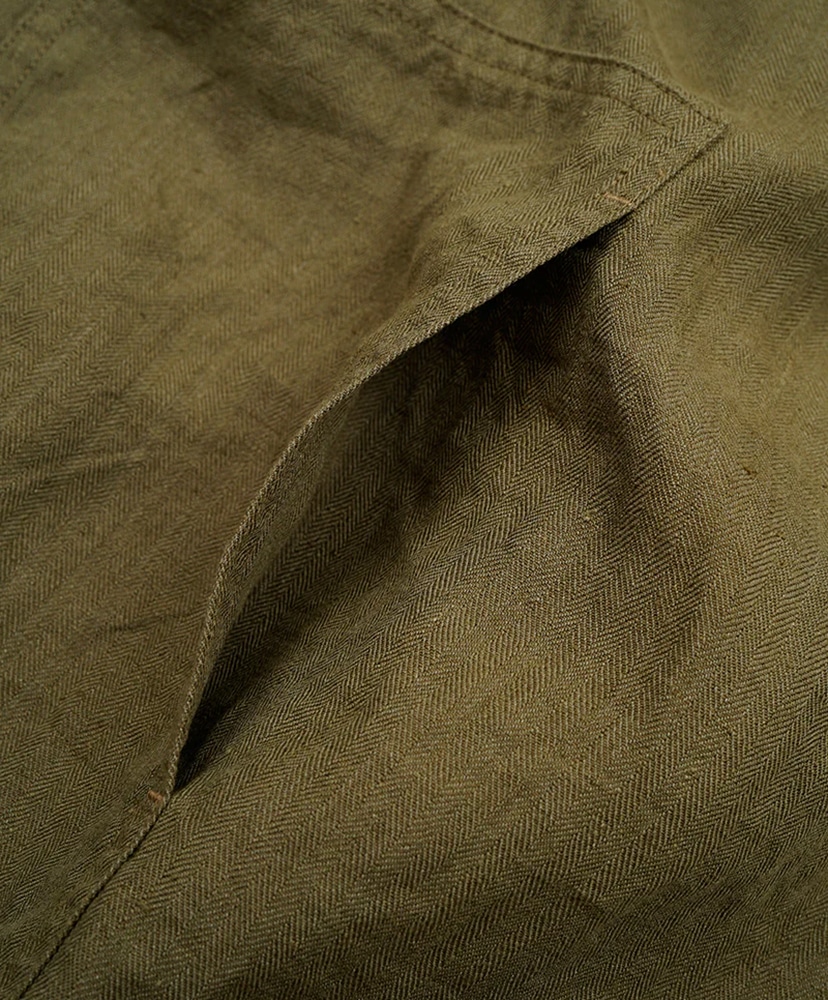 Pullover Army Vest - Linen Herringbone Twill Green/グリーン 46(MEN)