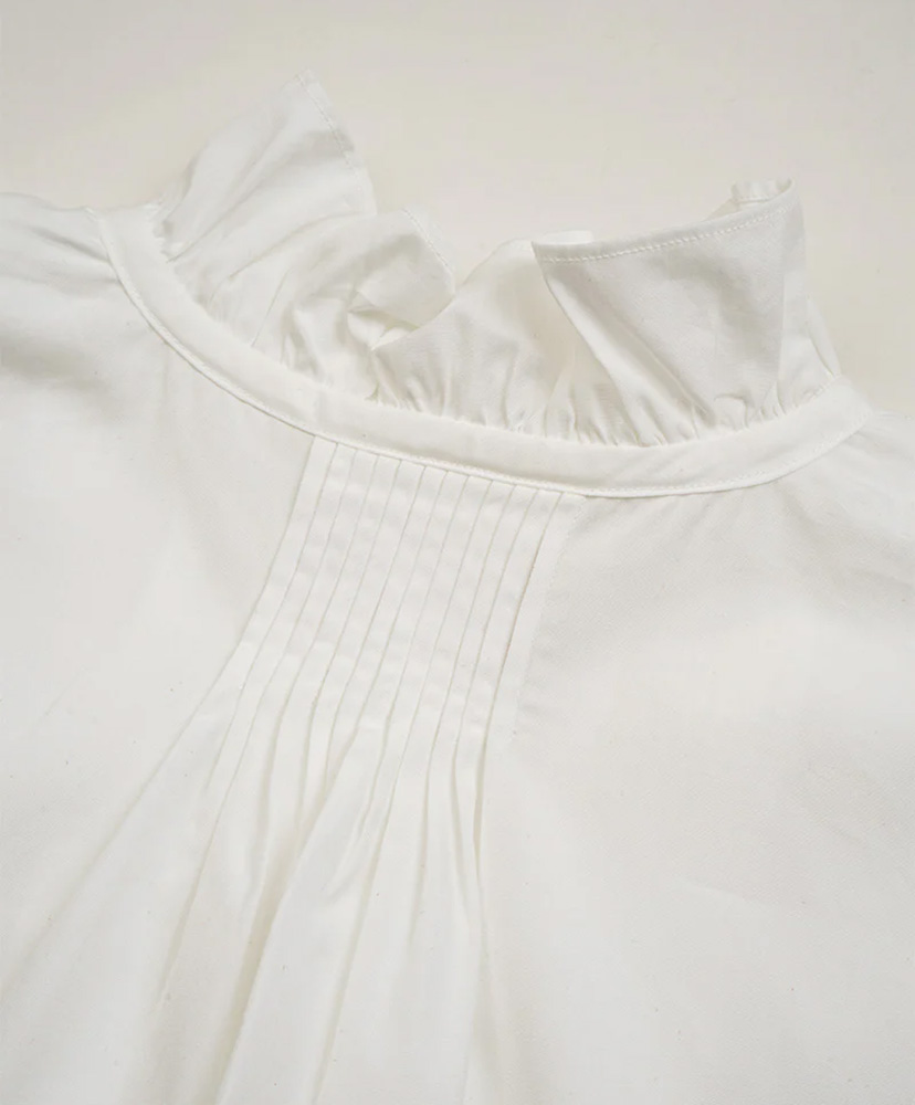Gather Collar Blouse White/ホワイト 8(WOMEN)