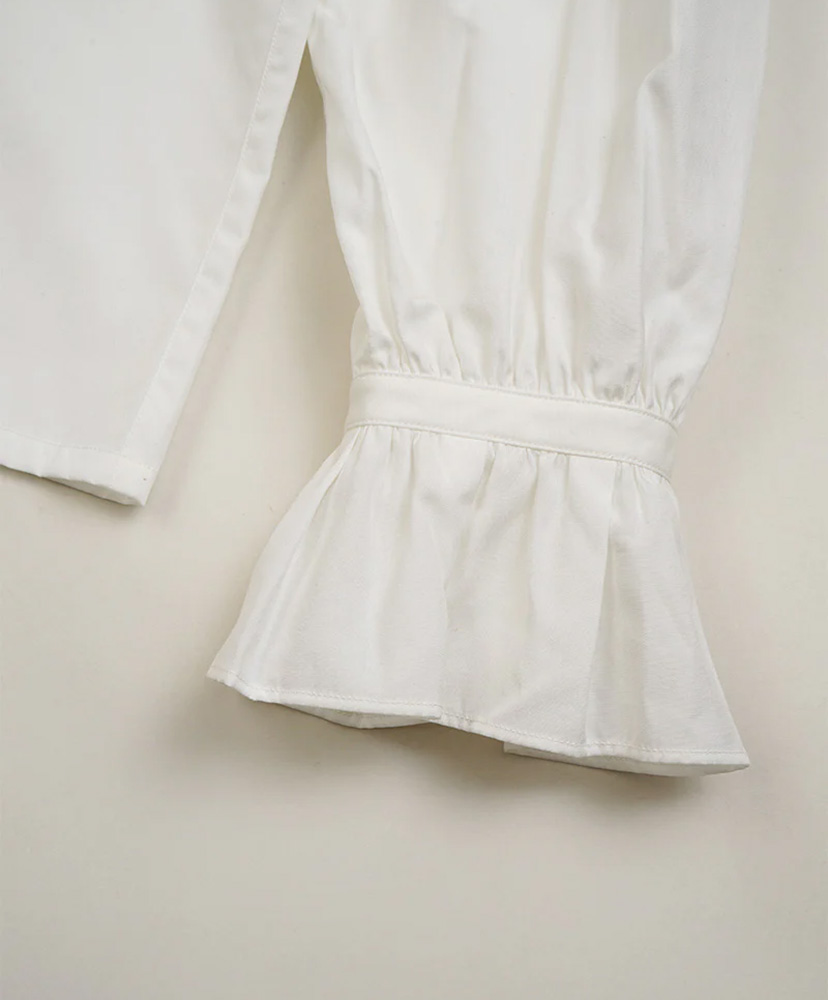 Gather Collar Blouse White/ホワイト 8(WOMEN)