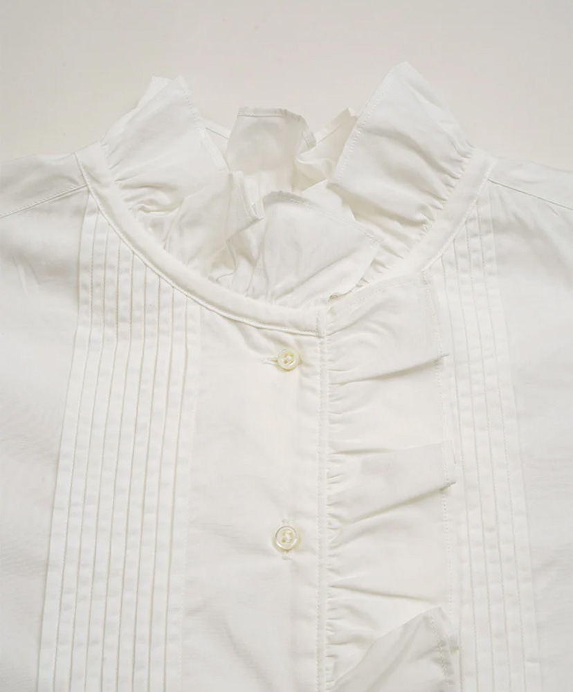 Gather Collar Blouse White/ホワイト 8(WOMEN)