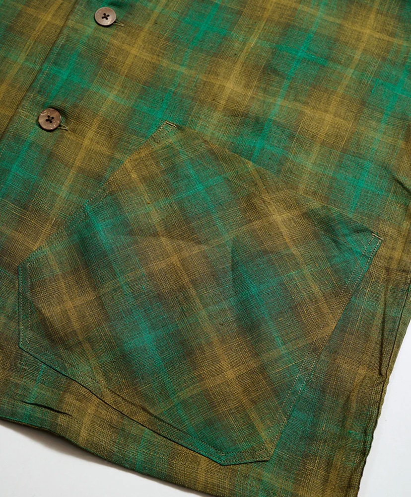 French Chore Jacket - Hemp Check Green/グリーン 46(MEN)