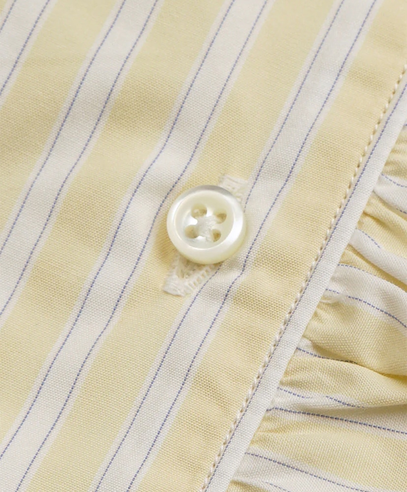 Gather Collar Blouse - Stripe Yellow/イエロー 10(WOMEN)