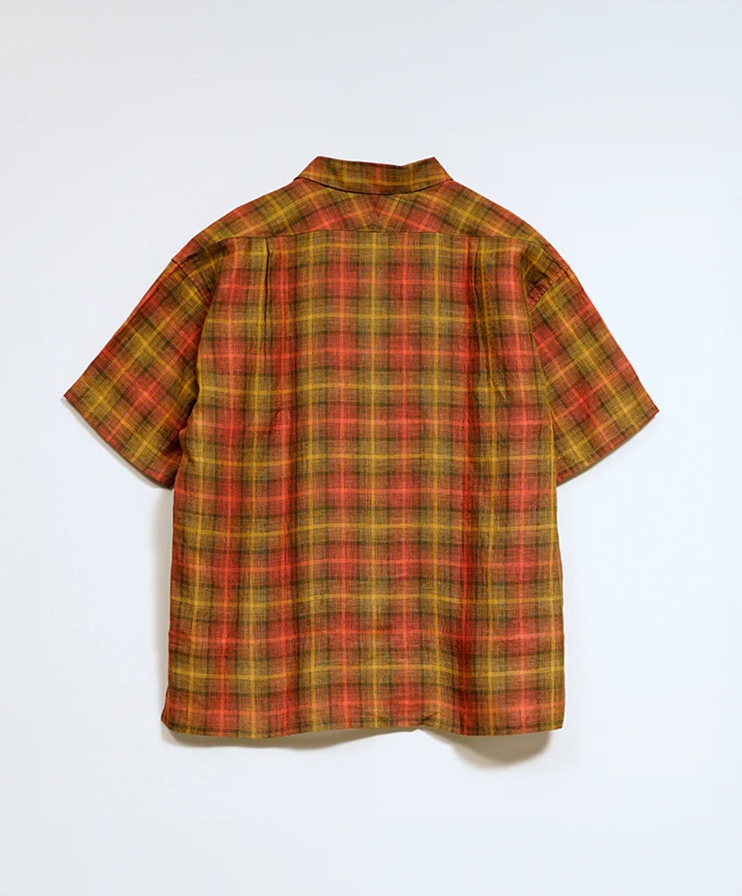 Open Collar Shirt - Hemp Check Red/レッド 46(MEN)