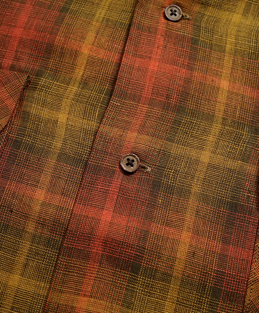 Open Collar Shirt - Hemp Check Red/レッド 46(MEN)