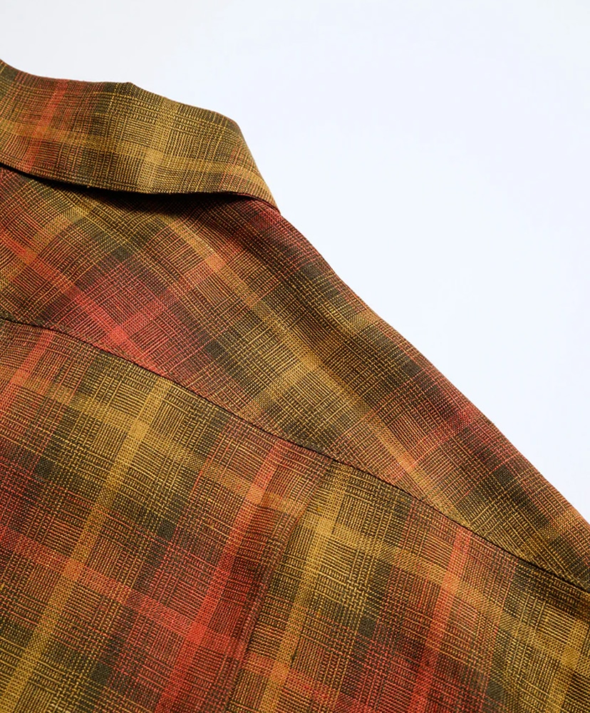 Open Collar Shirt - Hemp Check Red/レッド 46(MEN)