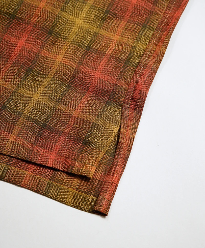 Open Collar Shirt - Hemp Check Red/レッド 46(MEN)