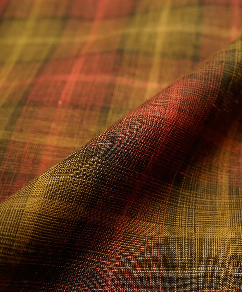 Open Collar Shirt - Hemp Check Red/レッド 46(MEN)
