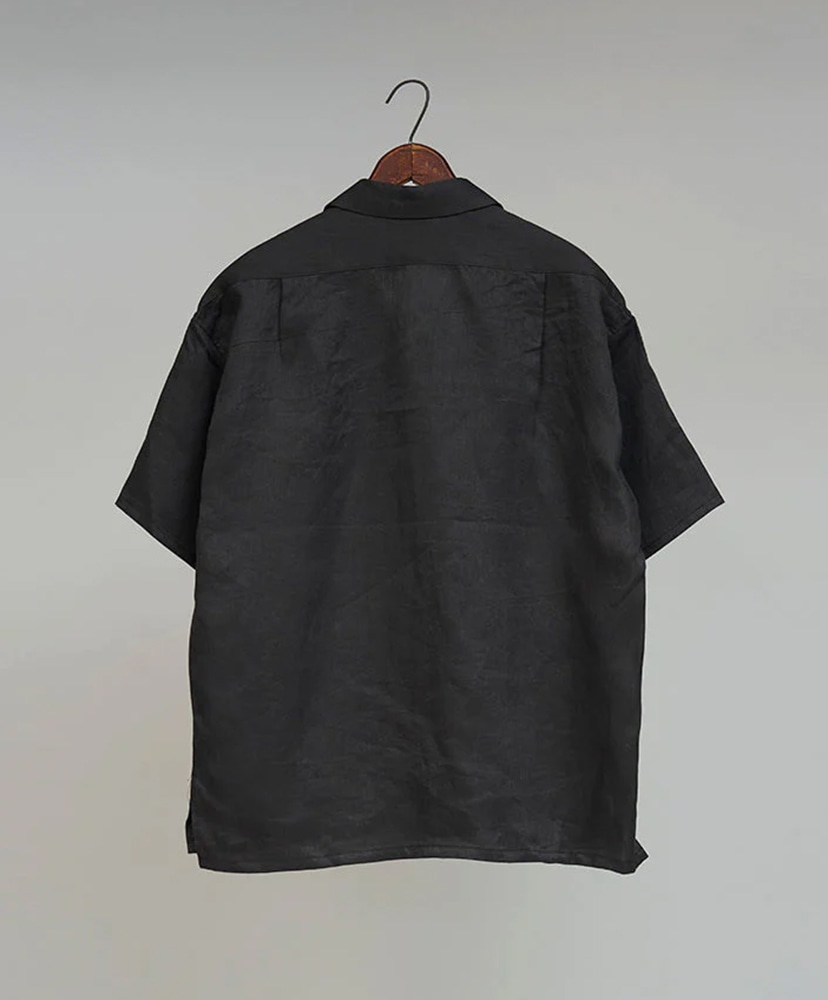 Open Collar Shirt - Linen Twill Charcoal Gray/チャコールグレー 46(MEN)