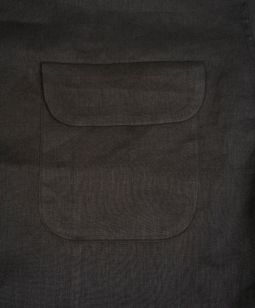 Open Collar Shirt - Linen Twill Charcoal Gray/チャコールグレー 46(MEN)