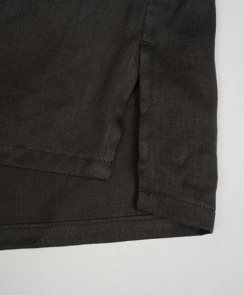 Open Collar Shirt - Linen Twill Charcoal Gray/チャコールグレー 46(MEN)