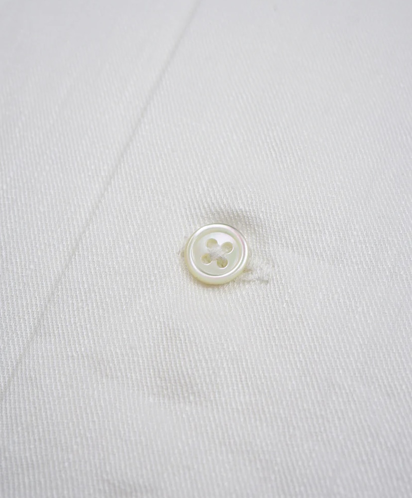 Open Collar Shirt - Linen Twill Off White/オフホワイト 46(MEN)