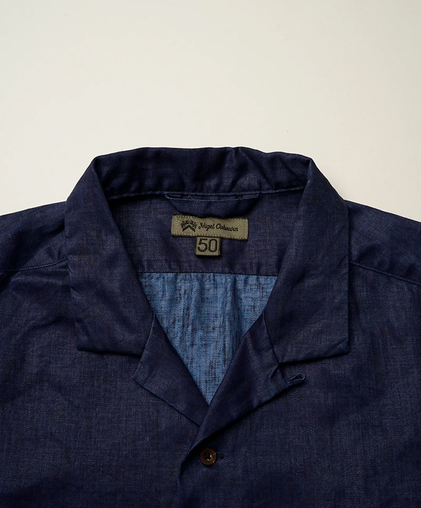 Open Collar Shirt - Linen Indigo Indigo/インディゴ 46(MEN)