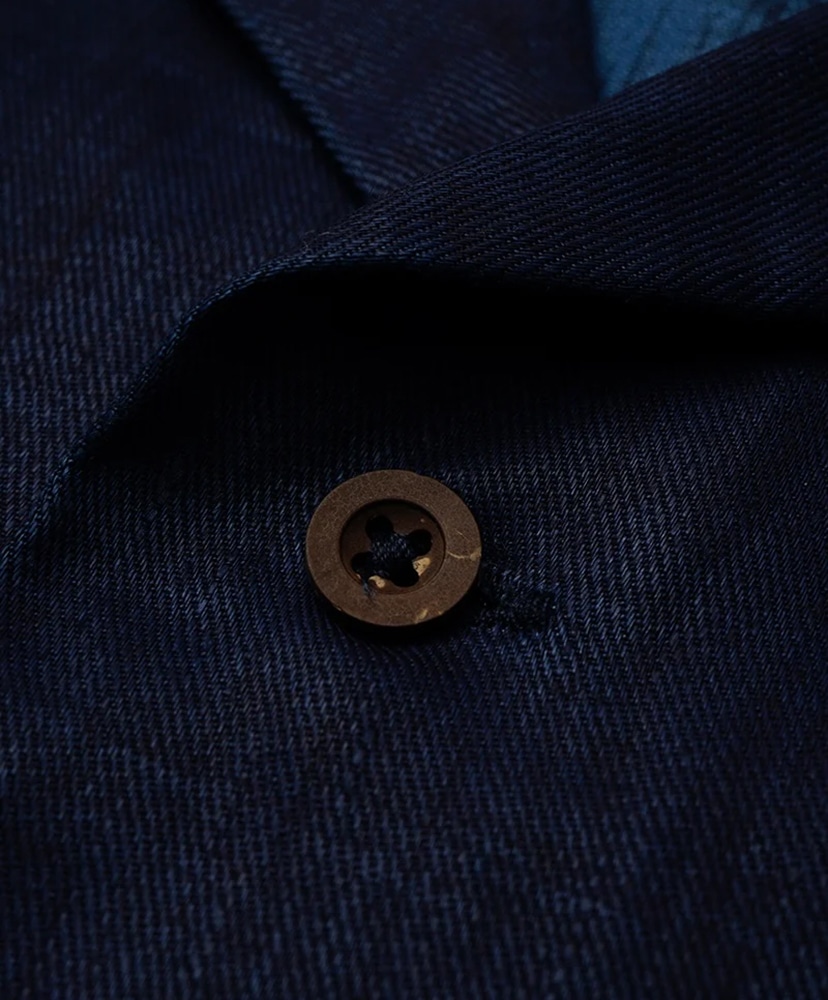 Open Collar Shirt - Linen Indigo Indigo/インディゴ 46(MEN)