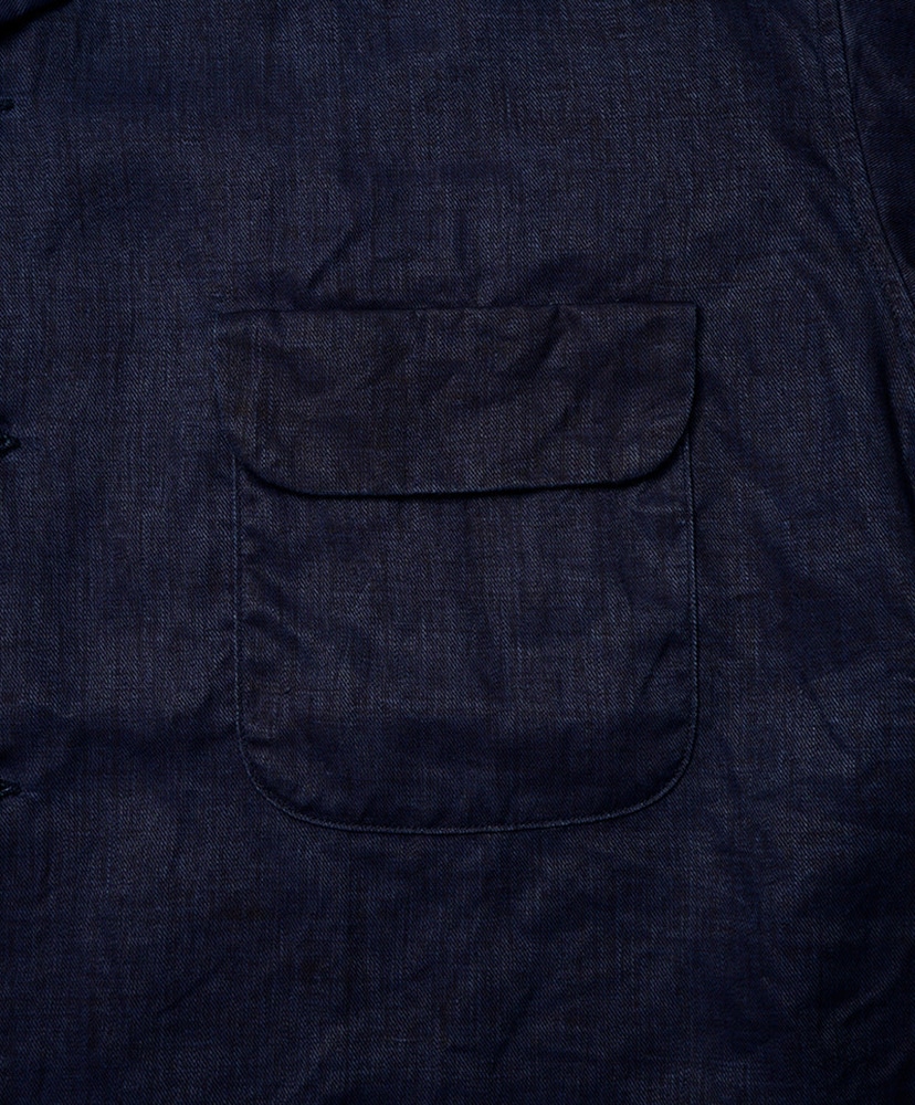 Open Collar Shirt - Linen Indigo Indigo/インディゴ 46(MEN)