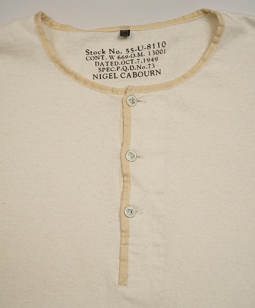 50s Henley Neck Shirt Ivory/アイボリー 46(MEN)